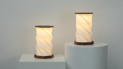Wooden folding lamp