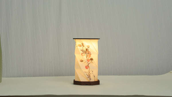 Wooden folding lamp
