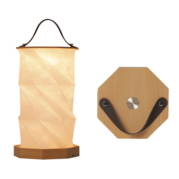 Solid wood rotating light