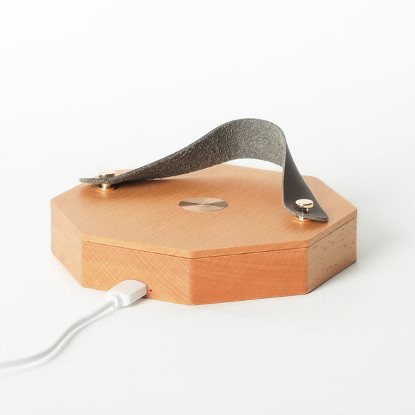 Solid wood rotating light