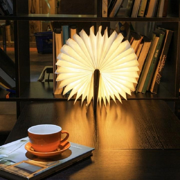 Wooden book lamp